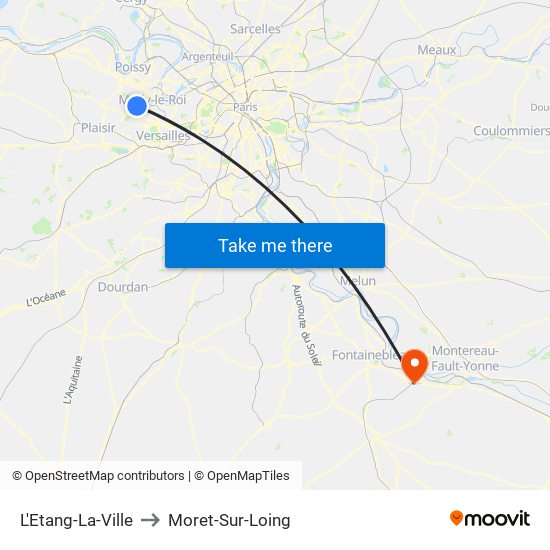 L'Etang-La-Ville to Moret-Sur-Loing map