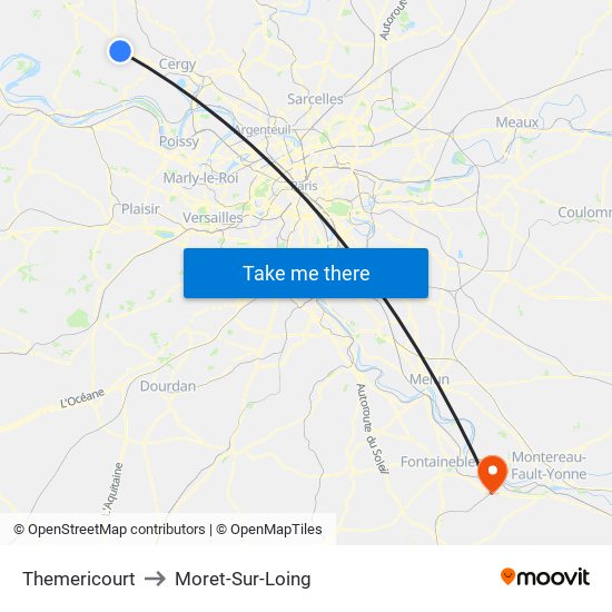 Themericourt to Moret-Sur-Loing map