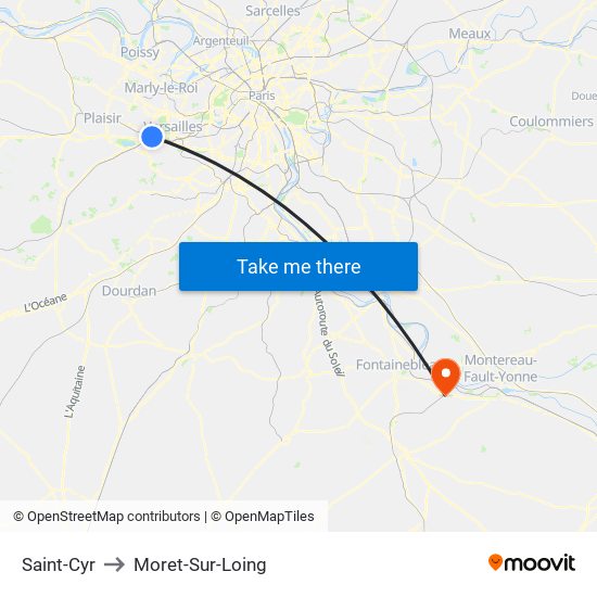 Saint-Cyr to Moret-Sur-Loing map