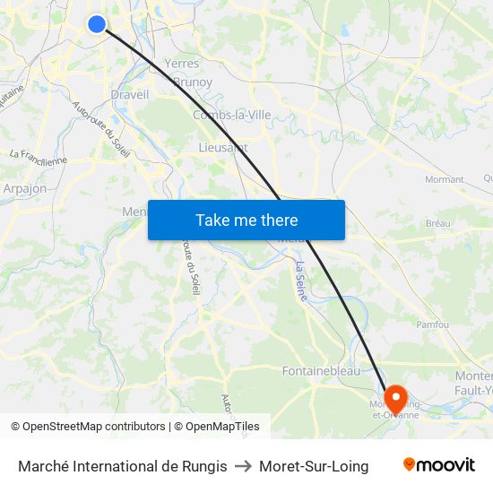Marché International de Rungis to Moret-Sur-Loing map