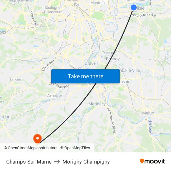 Champs-Sur-Marne to Morigny-Champigny map