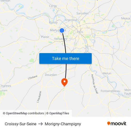 Croissy-Sur-Seine to Morigny-Champigny map