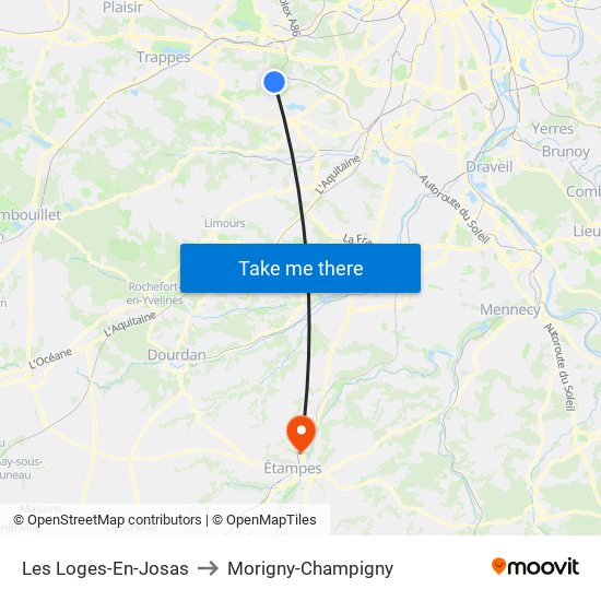Les Loges-En-Josas to Morigny-Champigny map