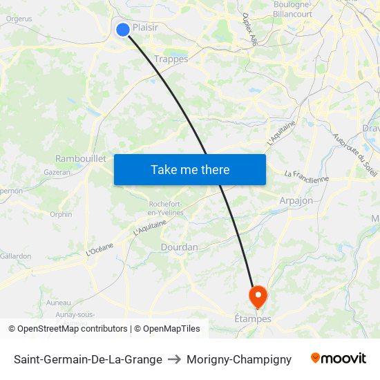 Saint-Germain-De-La-Grange to Morigny-Champigny map