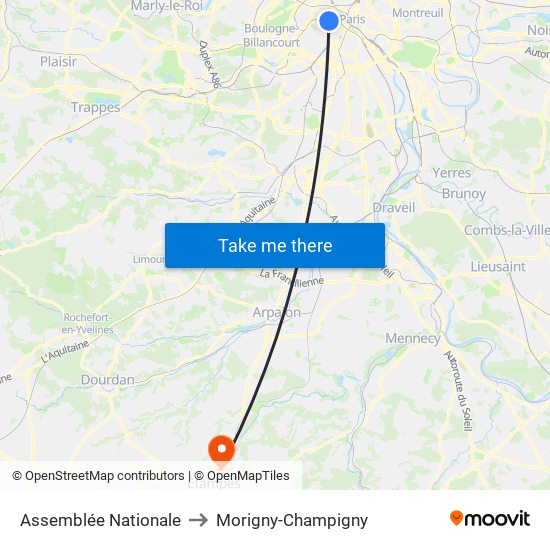 Assemblée Nationale to Morigny-Champigny map