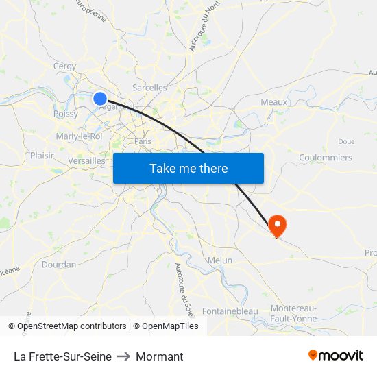La Frette-Sur-Seine to Mormant map