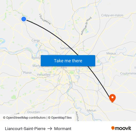 Liancourt-Saint-Pierre to Mormant map