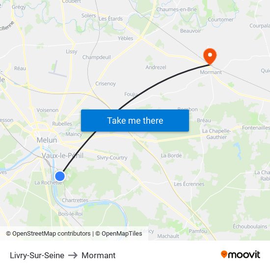 Livry-Sur-Seine to Mormant map