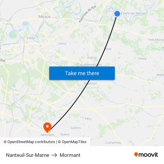 Nanteuil-Sur-Marne to Mormant map