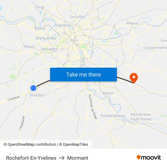 Rochefort-En-Yvelines to Mormant map