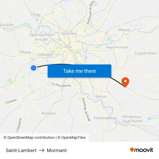 Saint-Lambert to Mormant map