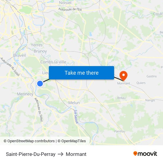 Saint-Pierre-Du-Perray to Mormant map