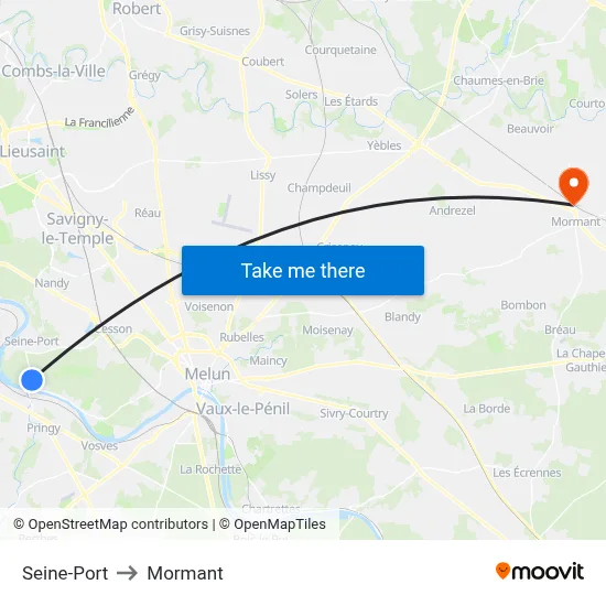 Seine-Port to Mormant map