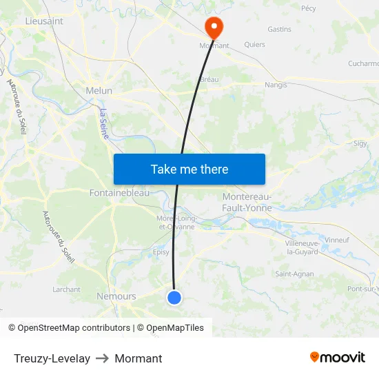 Treuzy-Levelay to Mormant map
