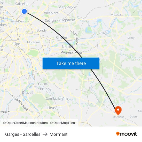 Garges - Sarcelles to Mormant map