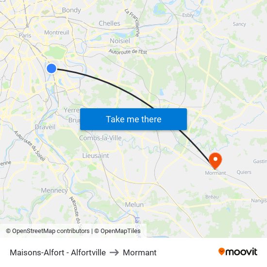 Maisons-Alfort - Alfortville to Mormant map