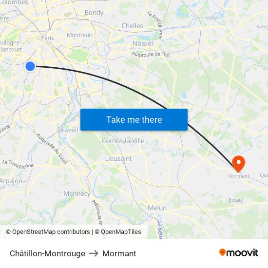 Châtillon-Montrouge to Mormant map