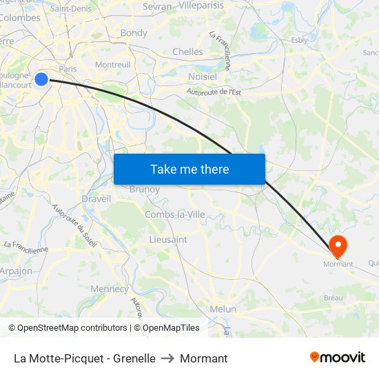 La Motte-Picquet - Grenelle to Mormant map