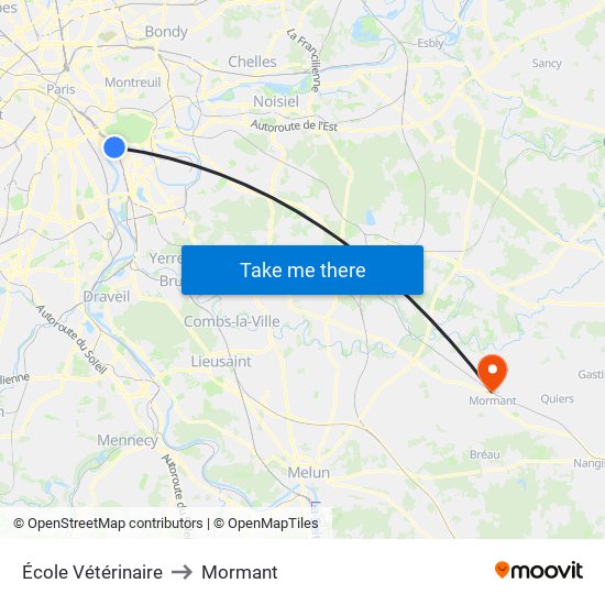 École Vétérinaire to Mormant map