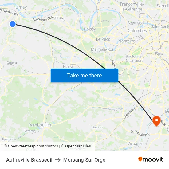Auffreville-Brasseuil to Morsang-Sur-Orge map