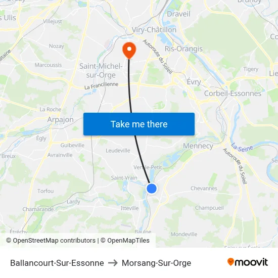 Ballancourt-Sur-Essonne to Morsang-Sur-Orge map