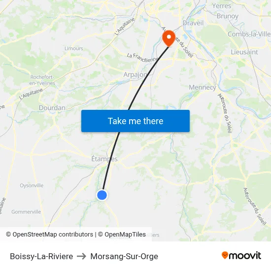 Boissy-La-Riviere to Morsang-Sur-Orge map