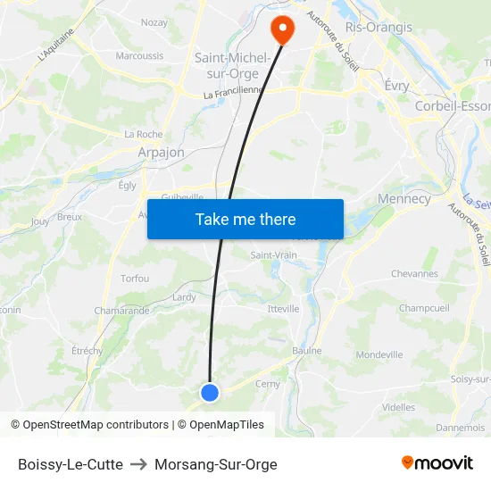 Boissy-Le-Cutte to Morsang-Sur-Orge map