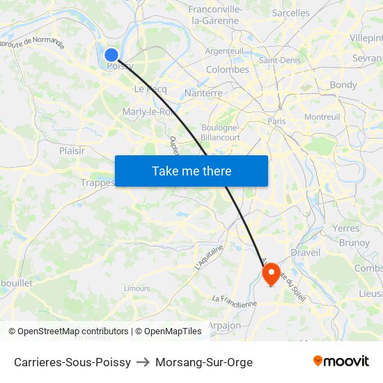 Carrieres-Sous-Poissy to Morsang-Sur-Orge map