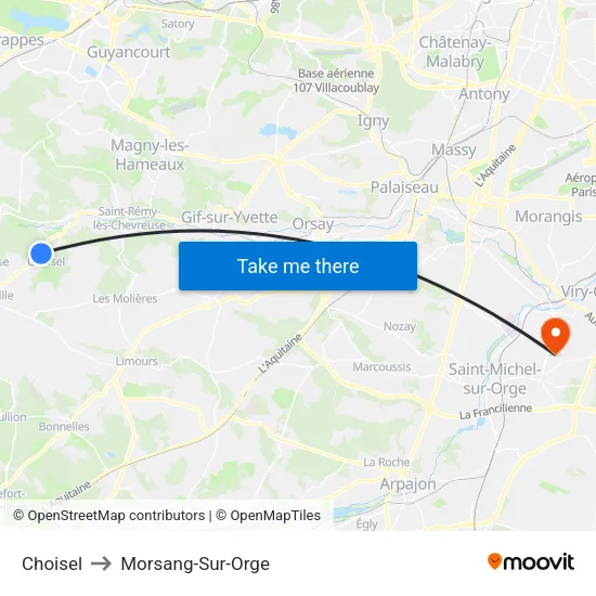 Choisel to Morsang-Sur-Orge map