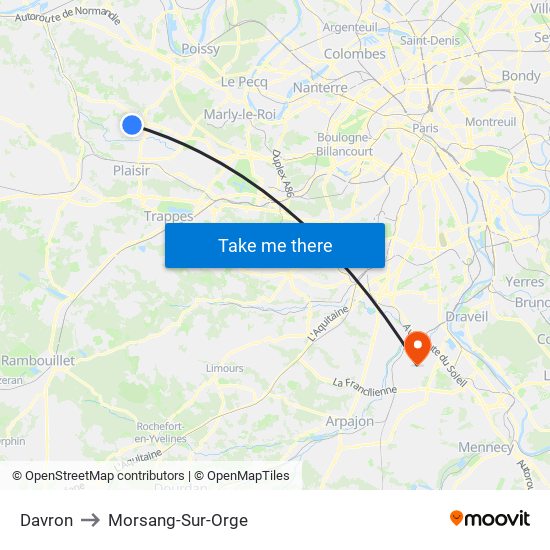 Davron to Morsang-Sur-Orge map