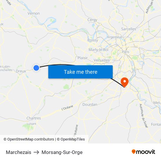 Marchezais to Morsang-Sur-Orge map