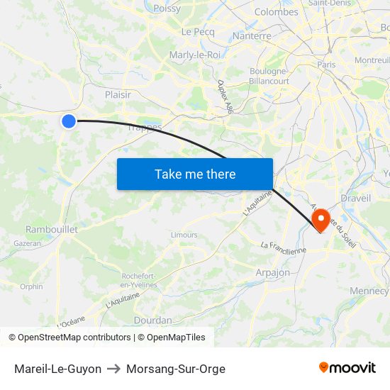 Mareil-Le-Guyon to Morsang-Sur-Orge map