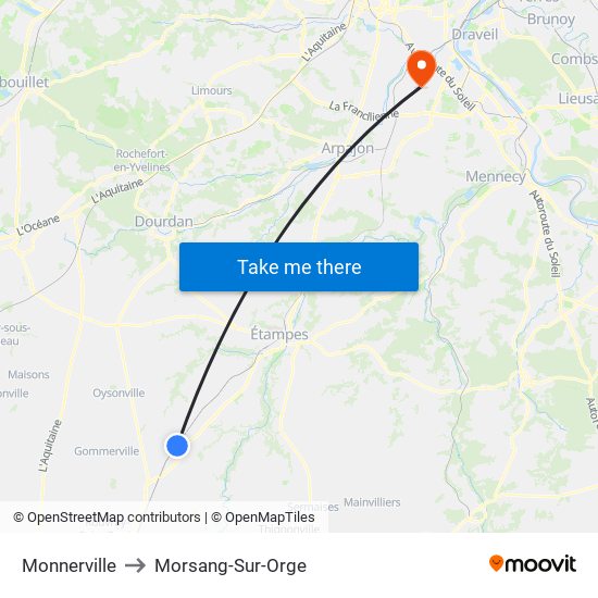 Monnerville to Morsang-Sur-Orge map