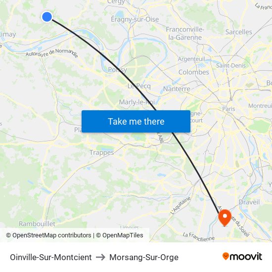 Oinville-Sur-Montcient to Morsang-Sur-Orge map