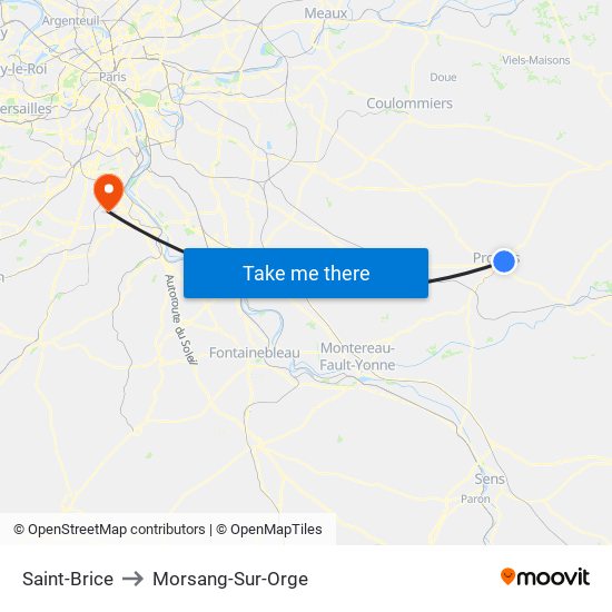Saint-Brice to Morsang-Sur-Orge map
