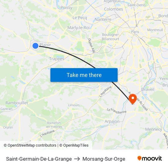 Saint-Germain-De-La-Grange to Morsang-Sur-Orge map