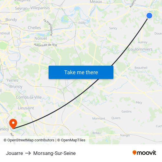 Jouarre to Morsang-Sur-Seine map