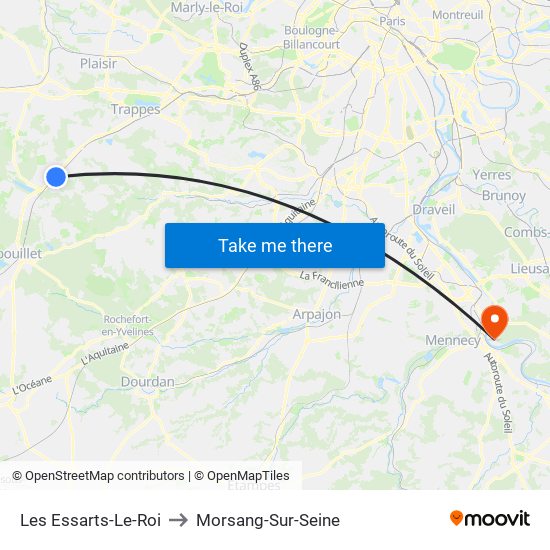 Les Essarts-Le-Roi to Morsang-Sur-Seine map