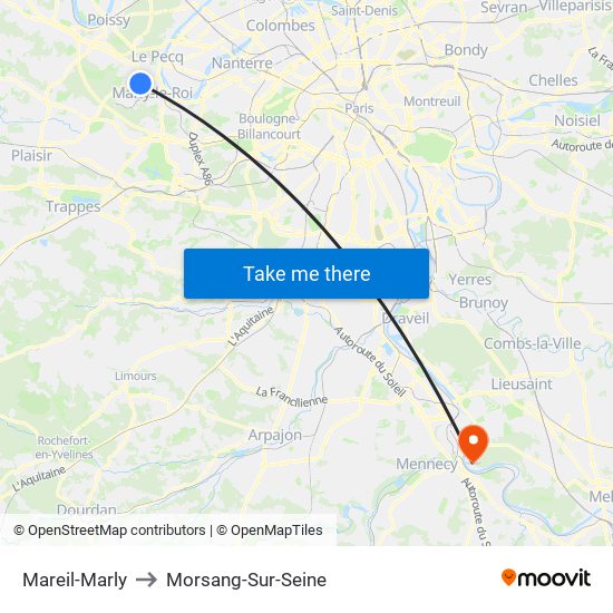 Mareil-Marly to Morsang-Sur-Seine map