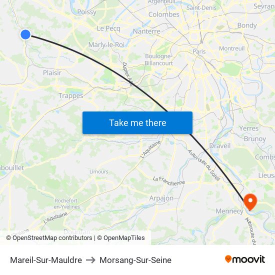 Mareil-Sur-Mauldre to Morsang-Sur-Seine map