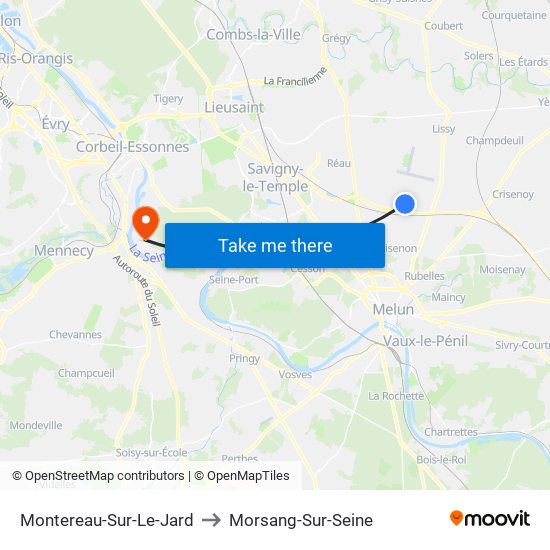 Montereau-Sur-Le-Jard to Morsang-Sur-Seine map