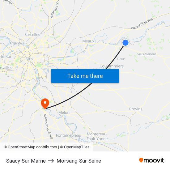 Saacy-Sur-Marne to Morsang-Sur-Seine map
