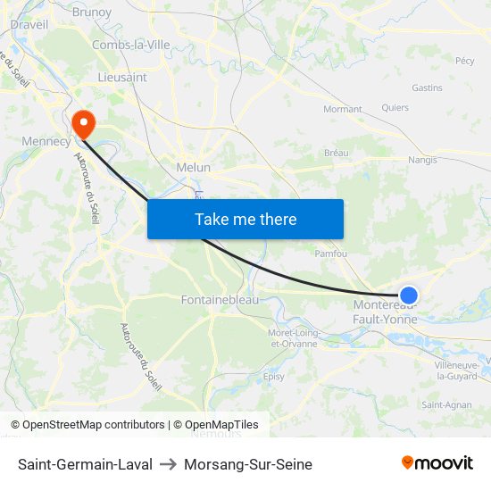 Saint-Germain-Laval to Morsang-Sur-Seine map