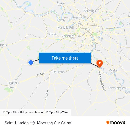 Saint-Hilarion to Morsang-Sur-Seine map