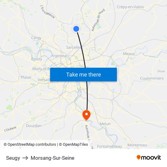 Seugy to Morsang-Sur-Seine map