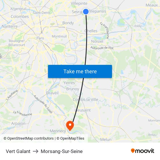 Vert Galant to Morsang-Sur-Seine map