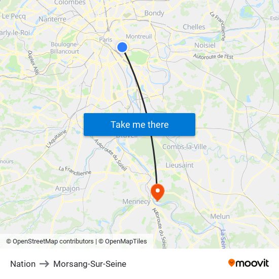 Nation to Morsang-Sur-Seine map