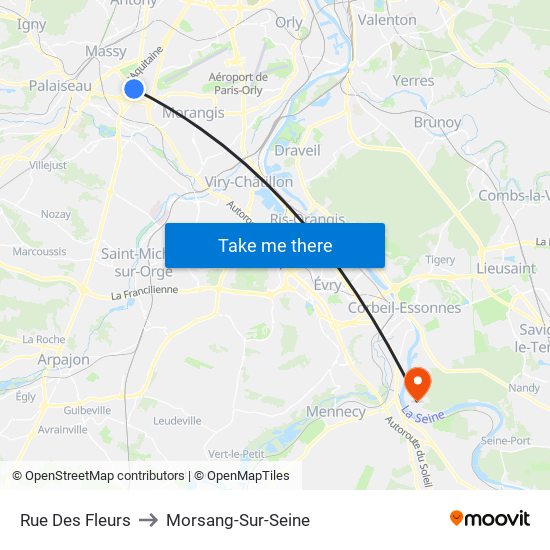 Rue Des Fleurs to Morsang-Sur-Seine map