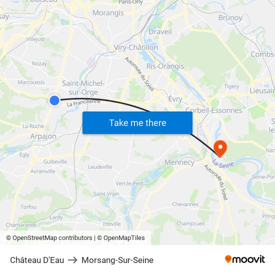 Château D'Eau to Morsang-Sur-Seine map