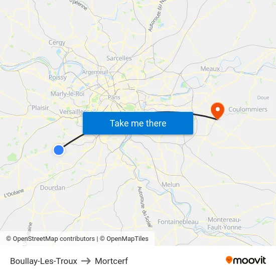 Boullay-Les-Troux to Mortcerf map